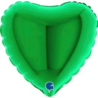 4" Grabo Green Plain Heart Air Fill Balloons