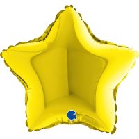 9" Grabo Yellow Plain Star Air Fill Balloons