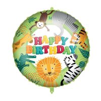 18" Happy Birthday Jungle Foil Balloons