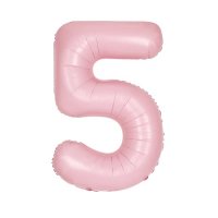 34" Pastel Matte Pink Number 5 Supershape Balloons