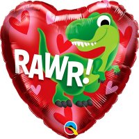18" Dino-Rawr Love Foil Balloons
