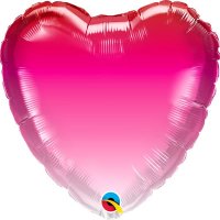 18" Pink Ombre Heart Foil Balloons