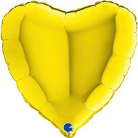 18" Grabo Metallic Yellow Heart Foil Balloons