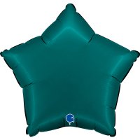 18" Grabo Satin Emerald Green Star Foil Balloons
