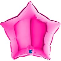 18" Grabo Magenta Pink Star Foil Balloons