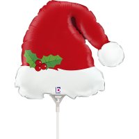 14" Christmas Santa Hat Air Fill Foil Balloons