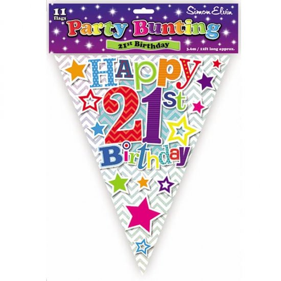 Happy 21st Birthday Bunting - Click Image to Close