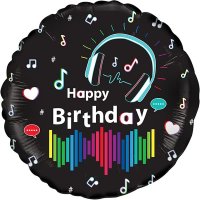 18" Media Music Happy Birthday Foil Balloons