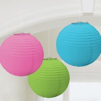 Multi Colour Paper Lanterns 3pk