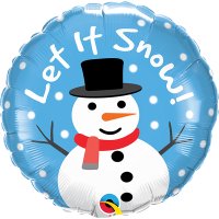 18" Let It Snow Snowman Foil Balloons