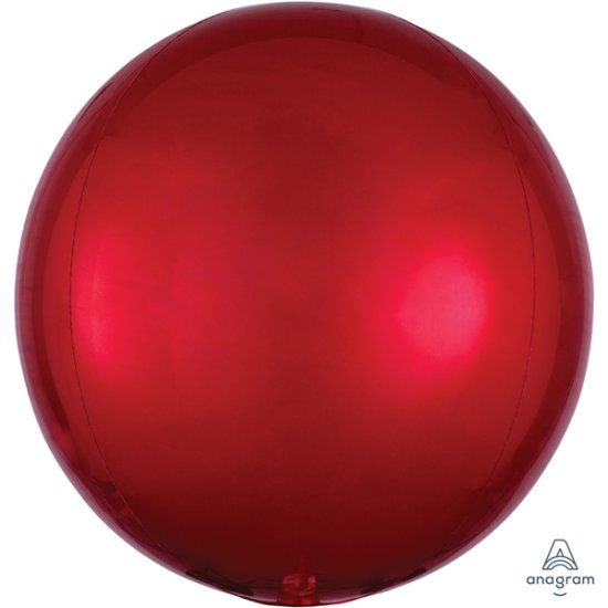 15" Red Colour Orbz Foil Balloons 3pk - Click Image to Close