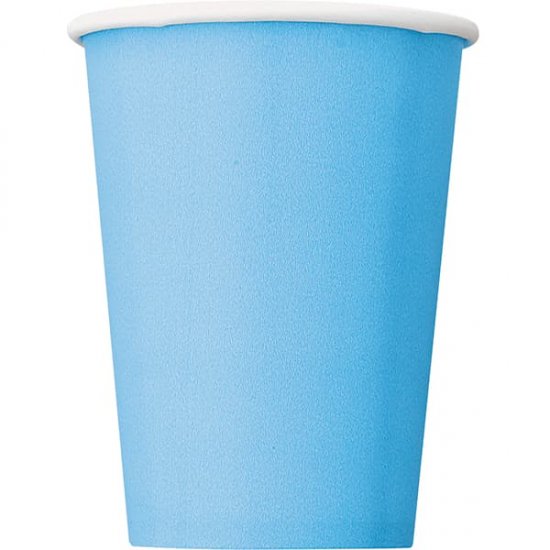 Powder Blue Paper Cups 8pk - Click Image to Close