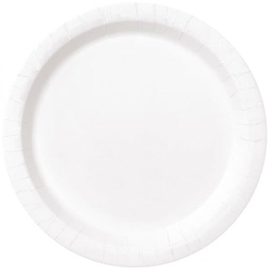 9" Bright White Paper Plates 16pk - Click Image to Close