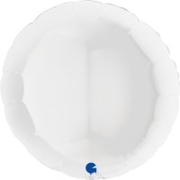 31" Grabo White Round Foil Balloons
