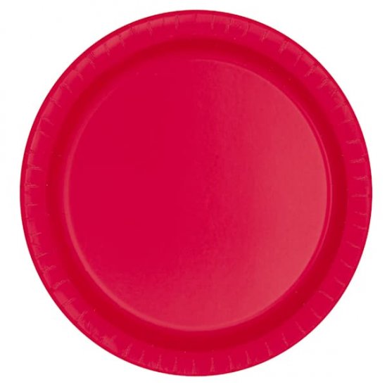 9" Ruby Red Paper Plates 8pk - Click Image to Close