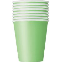 9oz Lime Green Paper Cups 8pk
