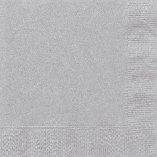 Silver Lunch Napkins 20pk - Click Image to Close