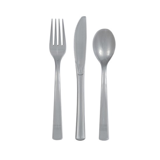 Silver Assorted Cutlery 18pk - Click Image to Close