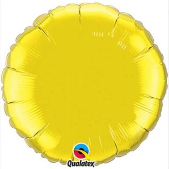 4" Citrine Yellow Round Foil Balloon - Click Image to Close