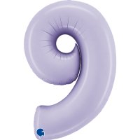 40" Grabo Satin Lilac Number 9 Shape Balloons