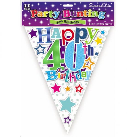 Happy 40th Birthday Bunting - Click Image to Close