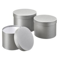 Set of 3 Hat Boxes - Grey
