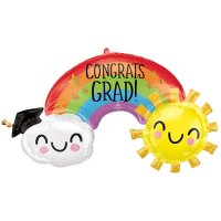 Congrats Grad Rainbow Supershape Balloons