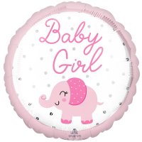 18" Baby Girl Elephant Foil Balloons