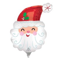 14" Smiley Santa Head Air Fill Mini Shape Balloons