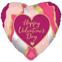 18" Happy Valentines Day Marble Abstract Foil Balloons