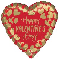 (image for) 18" Golden Happy Valentines Day Foil Balloons