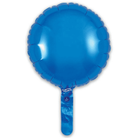 9" Blue Round Self Sealing Foil Balloons 5pk