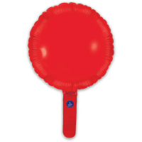 9" Red Round Self Sealing Foil Balloons 5pk