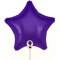 9" Purple Star Self Sealing Foil Balloons 5pk