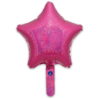 9" Pink Star Self Sealing Foil Balloons 5pk