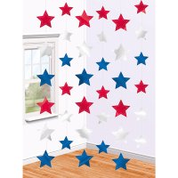 (image for) USA Star String Decorations 6pk