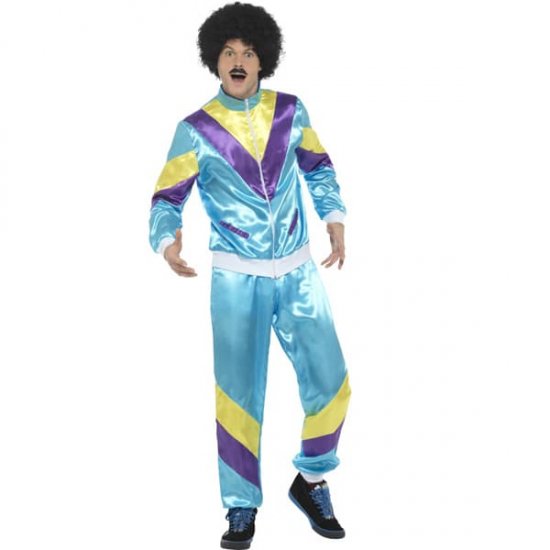 80s Height Of Fashion Blue Shell Suit Costumes - Click Image to Close