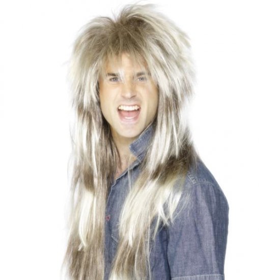 Blonde And Brown 80's Mullet Wigs - Click Image to Close
