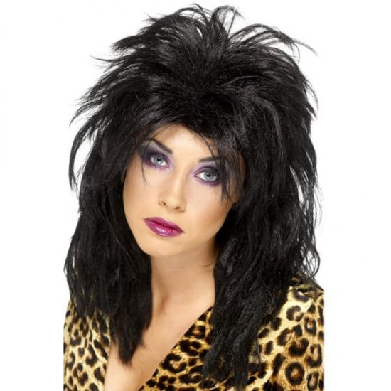 Black 80s Popstar Wigs - Click Image to Close