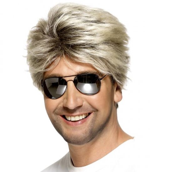 Blonde And Brown 80s Street Wigs - Click Image to Close