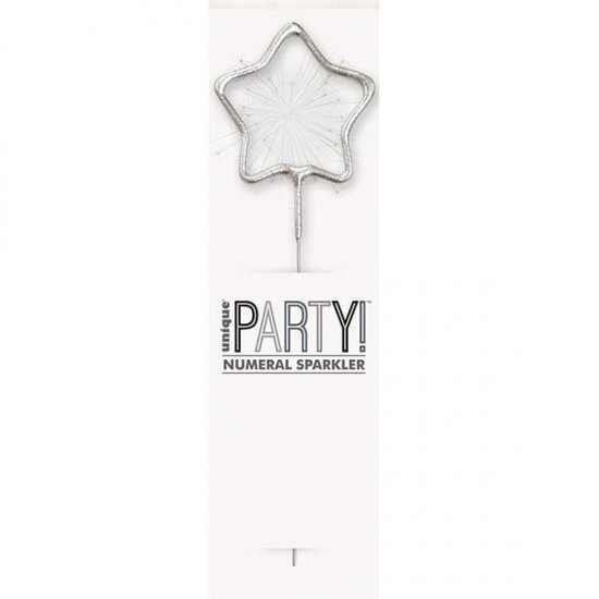 7" Silver Star Shaped Sparklers - Click Image to Close