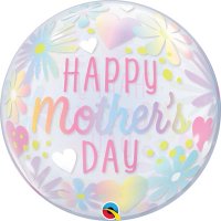 22" Mothers Day Floral Pastel Single Bubble Balloons
