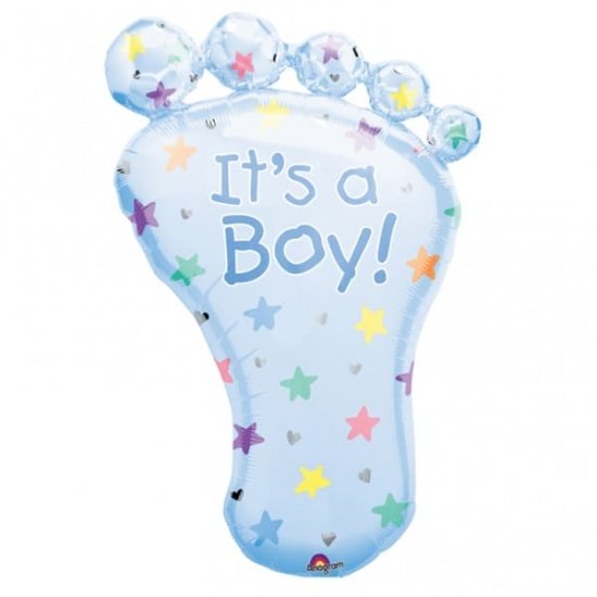 Its A Boy Foot Supershape Balloons - Click Image to Close