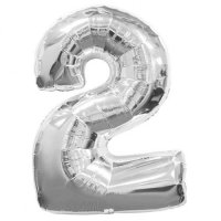 Anagram Number 2 Silver Supershape Balloons