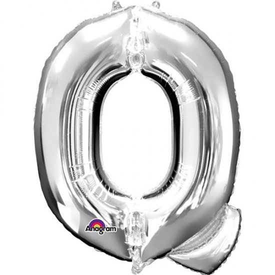 16" Q Letter Silver Air Filled Balloons - Click Image to Close