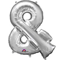 16" & Symbol Silver Air Filled Foil Balloons