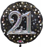 (image for) 36" Gold Celebration Sparkling 21st Jumbo Foil Balloons