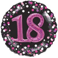 (image for) 36" Pink Celebration Sparkling 18th Jumbo Foil Balloons