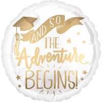 18" The Adventure Begins Graduate Foil Balloons