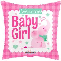 18" Welcome Baby Girl Little Elephant Foil Balloons